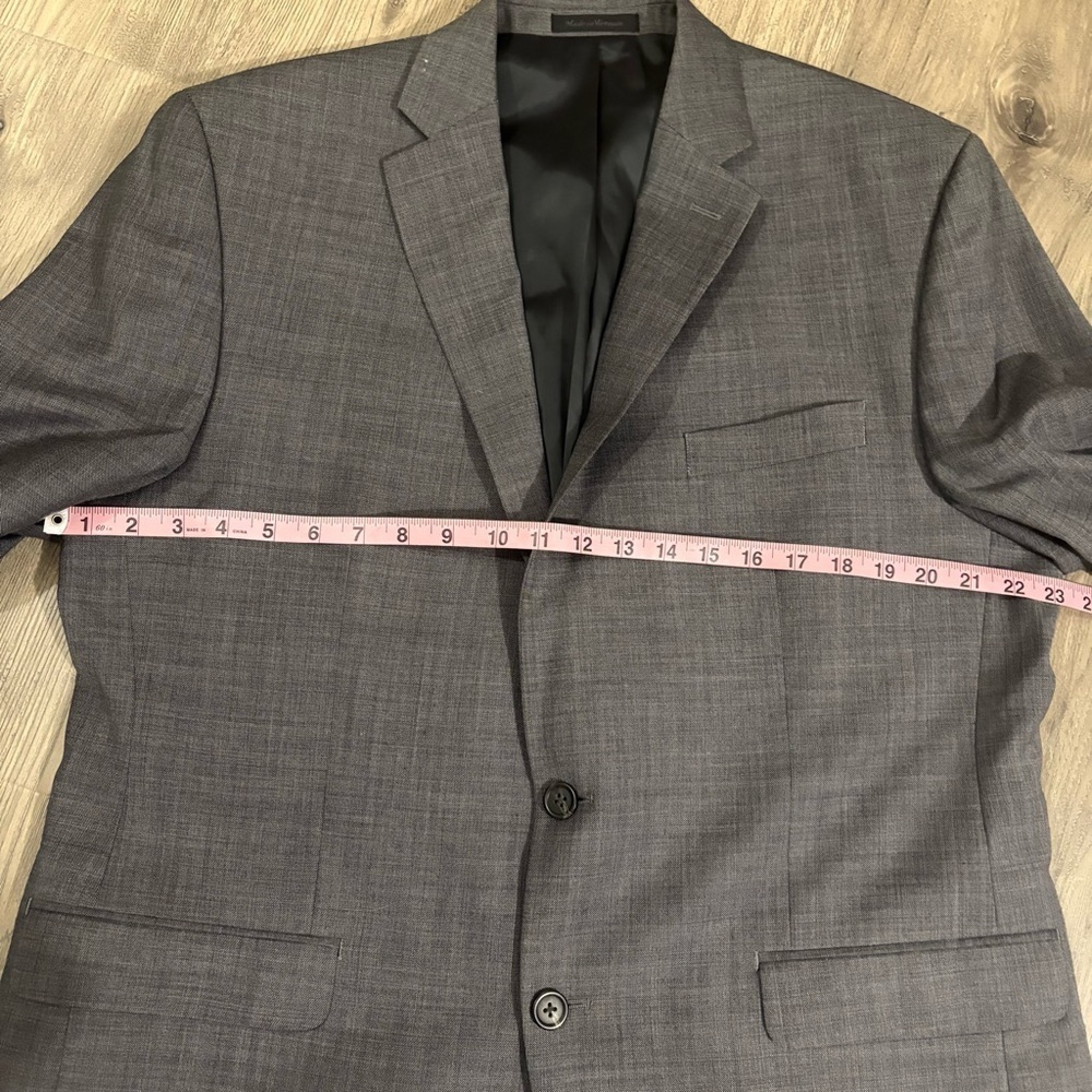 CHAPS Mens Suit Jacket Sport Coat Blazer Size 44R Gray Wool Blend Classic Office - Picture 7 of 12